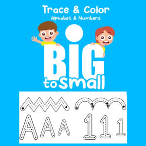 Big to small alphabet and letters tracing book